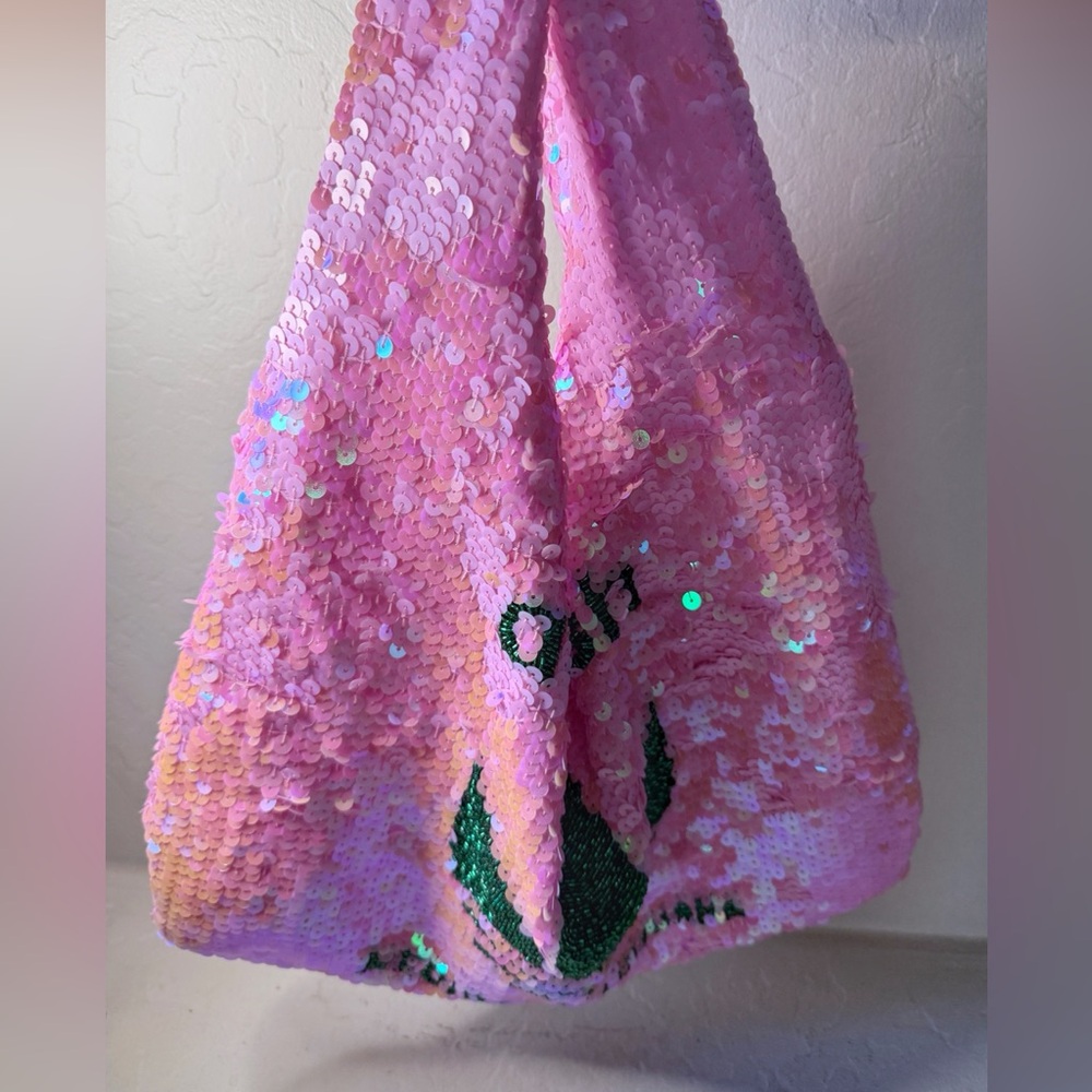 NWT Hause of Mua Mua Sequin Pink Bag Tote “Adidash” Very Rare - Picture 6 of 16